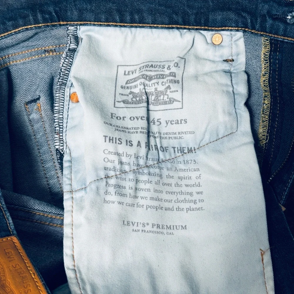 Levis 512 original Red Tab‎ Slim Taper Jeans Mens 32x30 Dark Blue Premium Denim